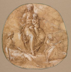 La Virgen y el Niño con Santa Catalina de Alejandría y una santa anciana, c. 1545 de Battista Franco