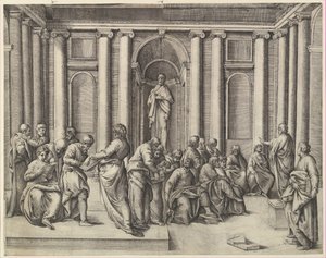 Cristo entre los doctores, ca. 1540-45 de Battista Franco Veneziano