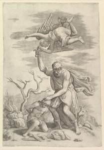 El ángel deteniendo el brazo de Abraham de Battista Franco Veneziano