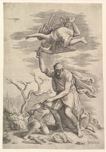 El ángel deteniendo el brazo de Abraham de Battista Franco Veneziano