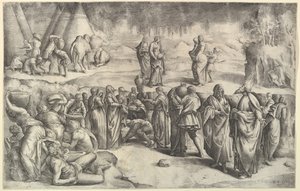 Los israelitas recogiendo maná, ca. 1547