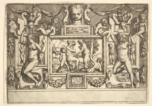 Joven bebiendo de un cuenco, una anciana de pie frente a ella, ca. 1540-80 de Battista del Moro