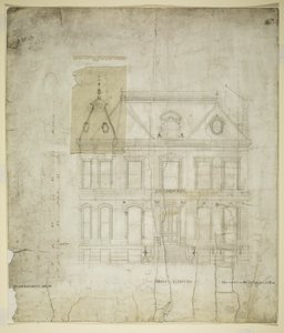 Peter Schuttler II House, Chicago, Illinois, Alzado frontal de Bauer and Loebnitz
