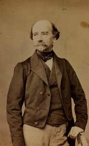 Retrato de Eugène-Emmanuel-Amaury Pineu-Duval, conocido como Amaury-Duval, pintor francés; carte de visite (foto en blanco y negro) de Bayard and Bertall