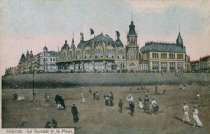 Le Kursaal y la playa en Ostende, Bélgica