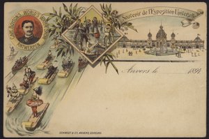 Espectáculo Mundial de Agua del Capitán Boyton, recuerdo de la Exposición Internacional de Amberes, Bélgica, 1894 de Belgian School