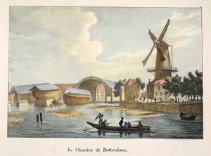 Le Chantier de Rotterdam, c.1895 (fotochrom) de Belgian School