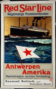 Línea Roja Estrella, Antwerpen América, c.1899 de Belgian School