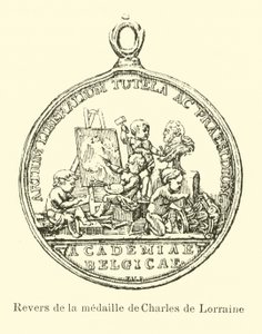 Reverso de la medalla de Carlos de Lorena de Belgian School