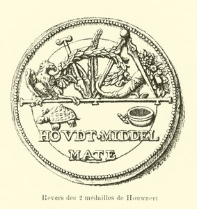 Reverso de las dos medallas de Houwaert de Belgian School
