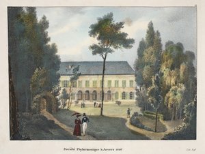 Sociedad Filarmónica en Amberes 1826, c.1895 (fotochrom) de Belgian School
