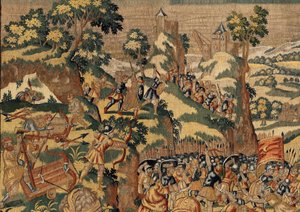 Historia de Ciro II el Grande, c.1590 (tapiz) de Belgian School