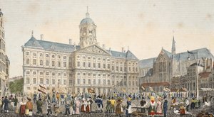 Escena de calle, c.1895 (fotochrom) de Belgian School