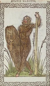 El Hombre Salvaje, ilustración de Omnium Fere Gentium nostraeque aetatis Nationum Habitus et Effigies por Jean Sluperji, Amberes, 1572
