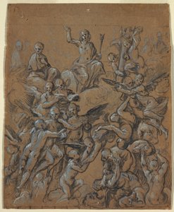 Dibujo, Cristo en la gloria con ángeles, hacia 1630