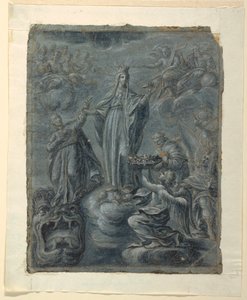 Dibujo, Recto: Coronación de la Virgen, hacia 1630
