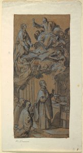 Dibujo, Visión durante una misa, hacia 1630