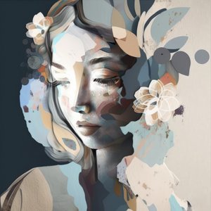 Mujer floral serena