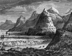 Terrazas del río Fraser, Columbia Británica, Canadá, siglo XIX