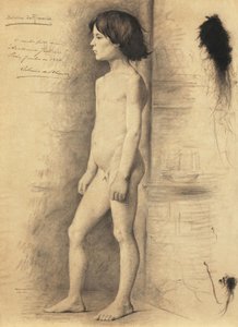 Estudio de desnudo de un chico de perfil de Belmiro de Almeida