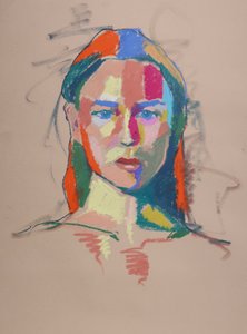 Estudio de color 18, 2023 (pastel sobre papel) de Ben Benet