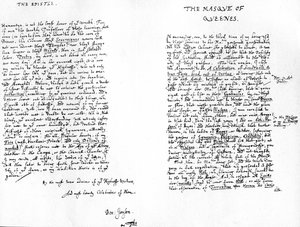 La mascarada de las reinas y una epístola dedicatoria a Enrique, príncipe de Gales, 1609 de Ben Jonson