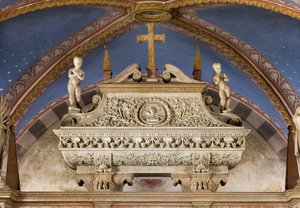 Cripta, Arca de los Santos Marcelino y Pedro Exorcista, Sarcófago con estatuas de San Marcelino y San Pedro Exorcista, Benedetto Briosco 1506-08 de Benedetto Briosco