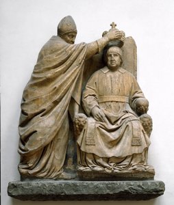 El cardenal Latino di Carlo Orsini (1410-1477) corona a Fernando II de Aragón (1452-1516)