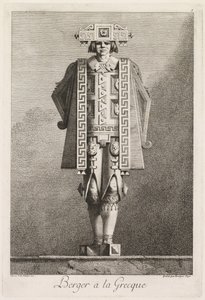 Mascarada a la griega: Pastor a la griega, Placa 5, 1771 de Benigno Bossi