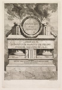 Mascarada a la griega: Página de dedicación, 1771 de Benigno Bossi