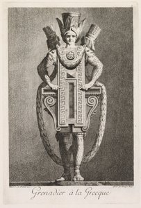 Mascarada a la griega: Granadero a la griega, Placa 3, 1771 de Benigno Bossi