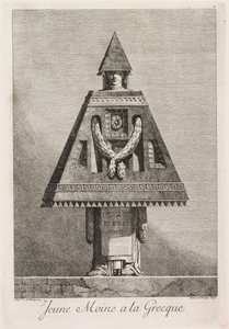 Mascarada a la griega: Joven monje a la griega, lámina 9, 1771 de Benigno Bossi