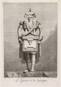 Mascarada a la griega: El esposo a la griega Placa 7, 1771 de Benigno Bossi