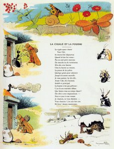 La cigarra y la hormiga, ilustración de 