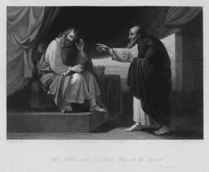 Natán y David, II Samuel XII, 7 (grabado)