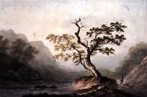 Paisaje con río y montañas de Benjamin Barker