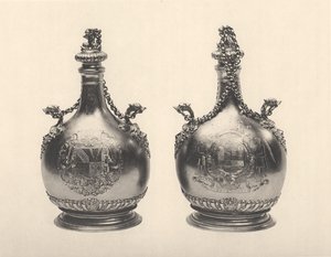 Par de frascos de peregrino de Guillermo III, c.1690 de Benjamin Bradford
