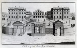 Vista del Hospital Foundling, 1756 de Benjamin Cole