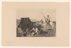 Paisaje con tienda de campaña y jinete
Grabados de varios grabadores a partir de 1877 (título de la serie)
L