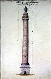 Elevación del Monumento del Duque de York, Carlton Gardens, Londres de Benjamin Dean Wyatt