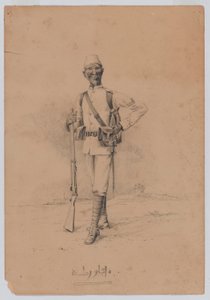Un soldado del 10º batallón sudanés, c.1889 (acuarela) de Benjamin Donisthorpe Alsop Donne