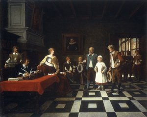 En la oficina del recaudador de impuestos, 1889 de Benjamin Eugene Fichel