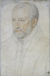 Retrato de Pierre de Ronsard (1524-1585) par Foulon, Benjamin (ca 1550-ca 1612). Tiza negra y sanguina sobre papel, tamaño : 33x23, Segunda mitad del siglo XVI, Hermitage del Estado, San Petersburgo