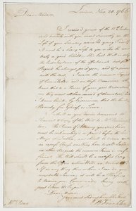 Carta autógrafa a la Sra. Ann Penn, Londres, 20 de noviembre de 1766 de Benjamin Franklin