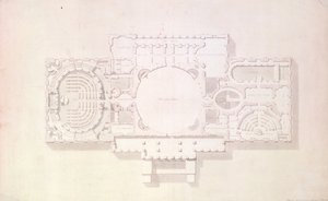 Plano del piso principal del Capitolio, EE.UU., 1806 de Benjamin Henry Latrobe