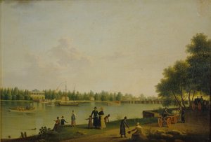 Vista de la Dacha del Príncipe Stroganov cerca de San Petersburgo, 1804 de Benjamin Paterssen