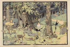 El bosque jubiloso (litografía en color) de Benjamin Rabier