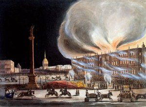 Incendio en el Palacio de Invierno en diciembre de 1837, 1838 de Benjamin Richard Green