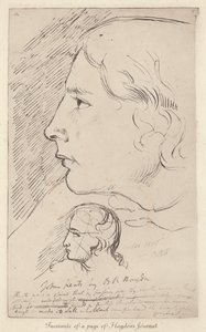 Boceto del poeta inglés John Keats del diario del artista inglés Benjamin Haydon (litografía) de Benjamin Robert (after) Haydon