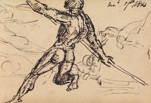 Figura de hombre desnudo con lanza de Benjamin Robert Haydon